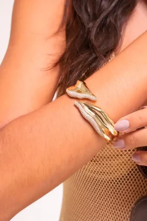 Bracelete Organico Detalhe Cravejado